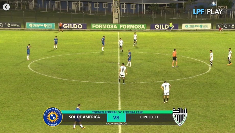 Cipolletti ya se mide con Sol de América en Formosa por la ida de cuartos de final. (Foto: Captura LPF Play)
