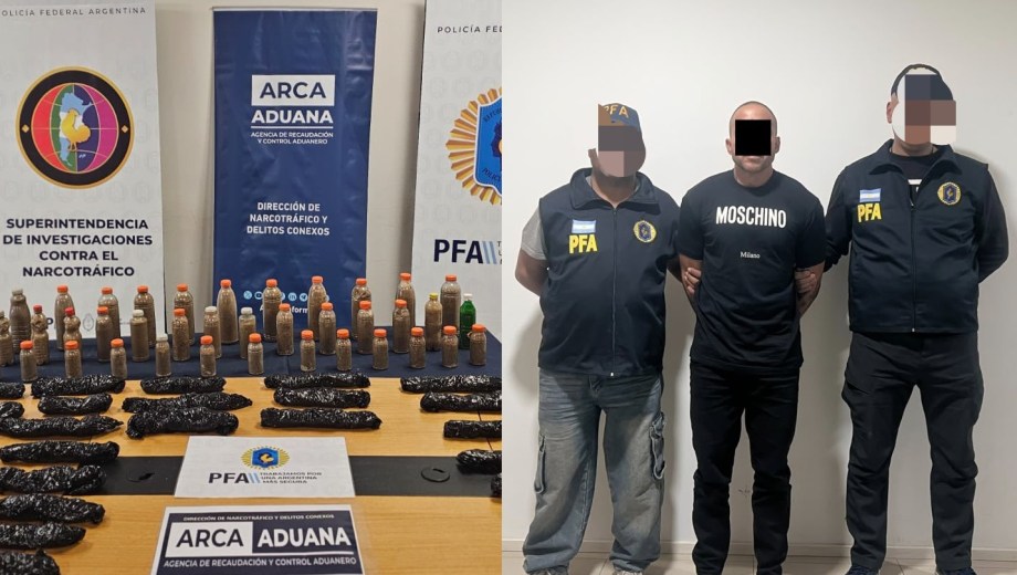 52 kilos y tres detenidos en el operativo. 