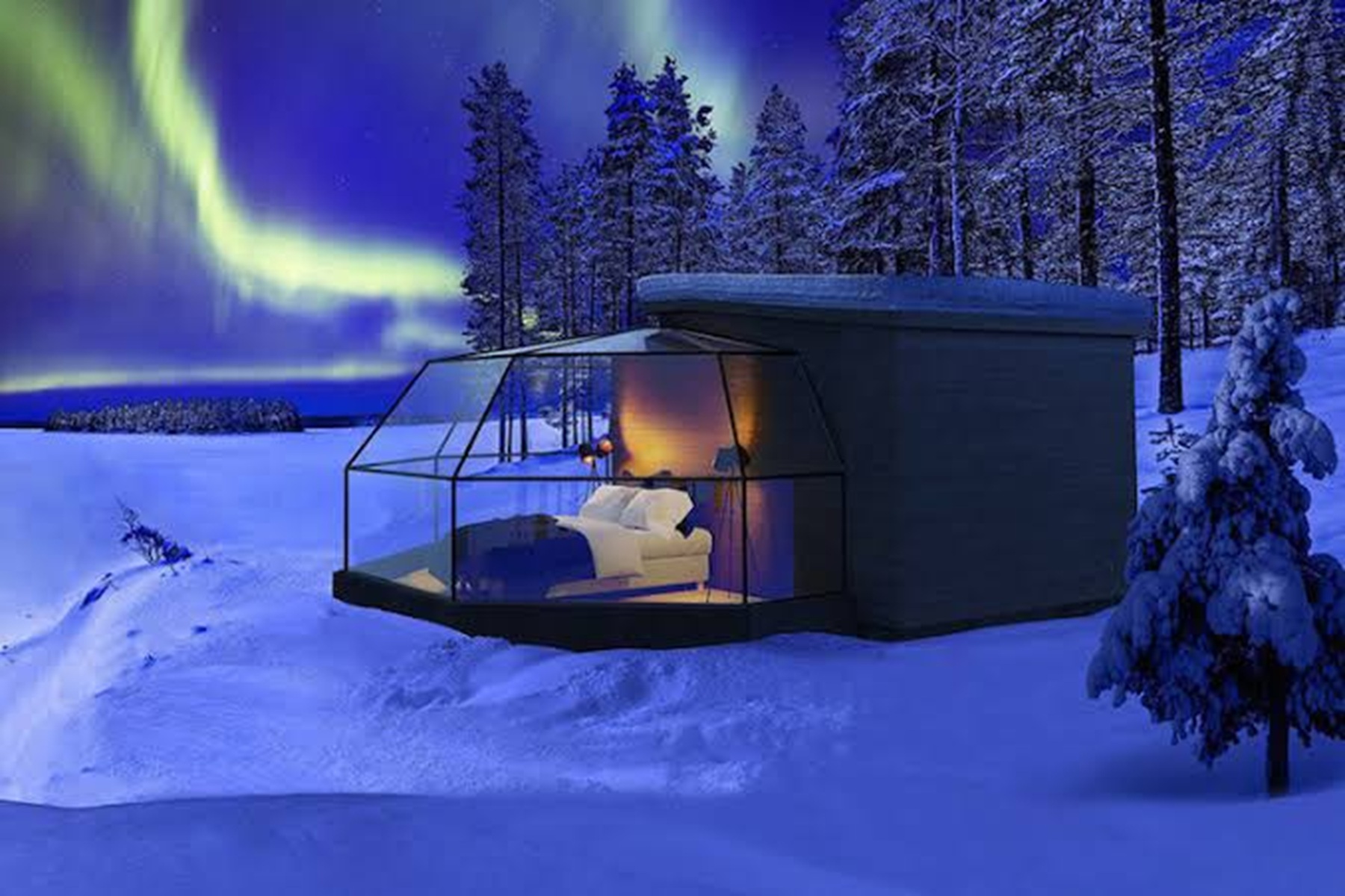 Iglús de cristal: una opción para ver auroras boreales desde la cama