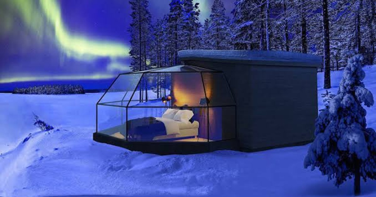 Iglús de cristal: una opción para ver auroras boreales desde la cama