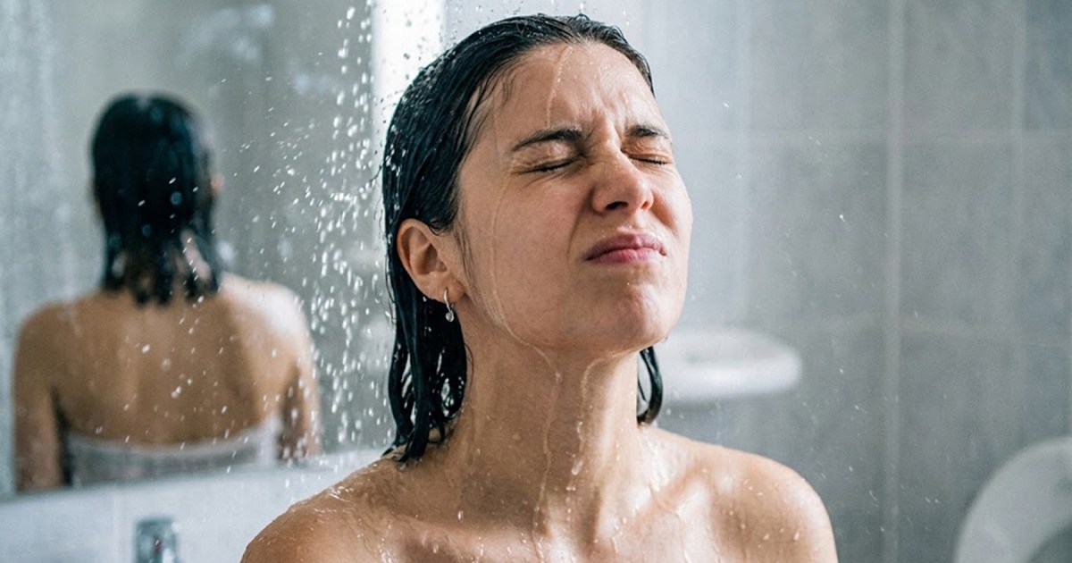 El uso de agua fría al final del lavado del cabello para mejorar su brillo