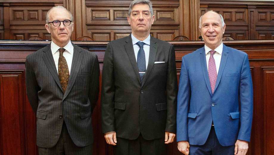 Los miembros de la Corte Suprema Carlos Rosenkrantz, Horacio Rosatti
y Ricardo Lorenzetti. Foto: archivo. 