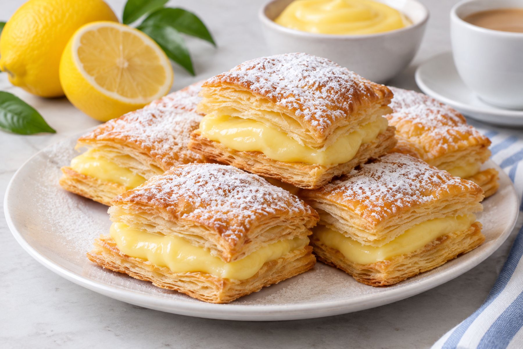 Receta de hojaldres de crema de limón para acompañar el mate