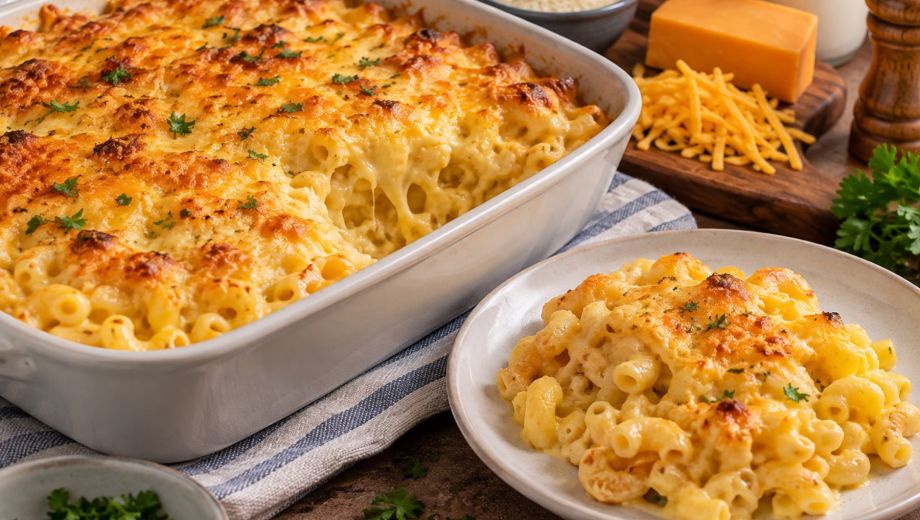 Macarrones con queso al horno. Foto ilustrativa.