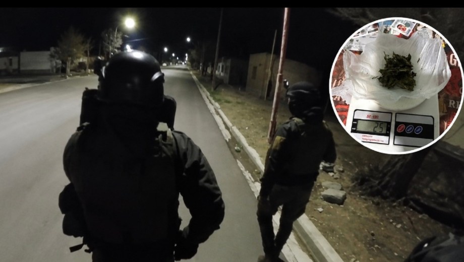 Golpe al narcomenudeo en Los Menucos: secuestran marihuana, cocaína y documentación de venta en un allanamiento