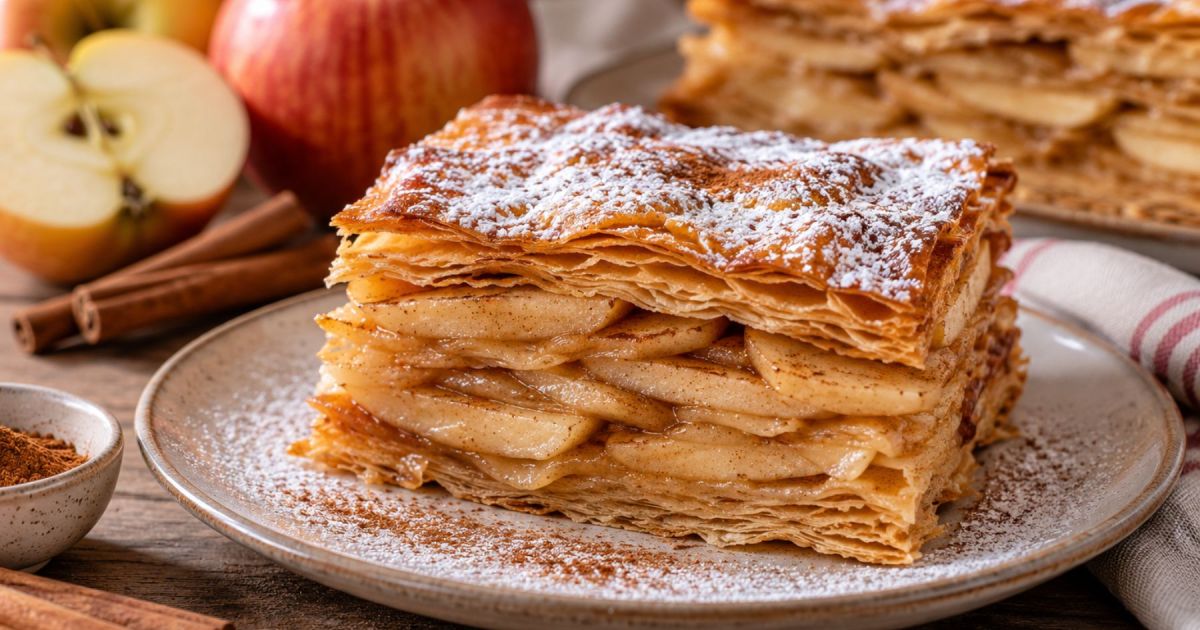 Receta de mil hojas de manzana y canela: un postre sencillo y delicioso