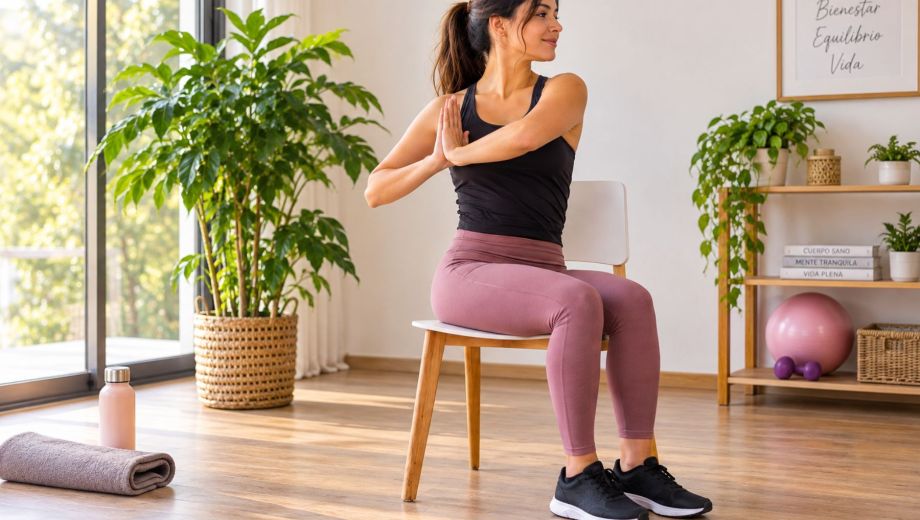 Pilates en silla. Foto ilustrativa.
