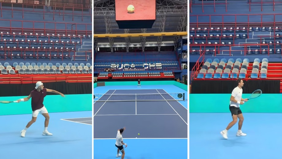 Argentina ya entrenó en el Ruca Che para la Copa Davis. (Foto: Captura Prensa AAT)