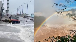Efectos de El Niño: sudestada destructiva en la Costa Atlántica e impactante crecida en las Cataratas de Iguazú