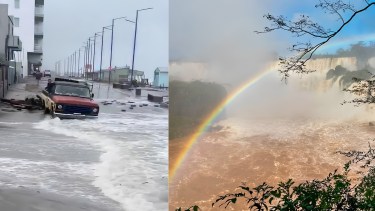 Efectos de El Niño: sudestada destructiva en la Costa Atlántica e impactante crecida en las Cataratas de Iguazú