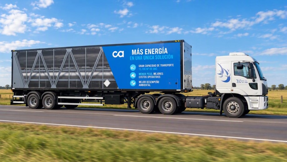 El sistema Hexagon TITAN de Camuzzi Energía transporta hasta 12.700 m³ de gas natural comprimido por módulo, casi cuatro veces más que otras alternativas del mercado local, según la empresa. (Foto: gentileza)