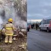 Imagen de Impactante vuelco sobre la Ruta 151 en Río Negro: un auto terminó incendiado