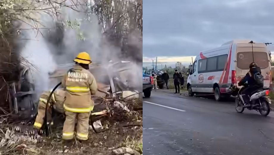 El cuerpo de bomberos acudió al lugar para evitar la propagación de las llamas (Foto: gentileza Bomberos Voluntarios de Barda del Medio)