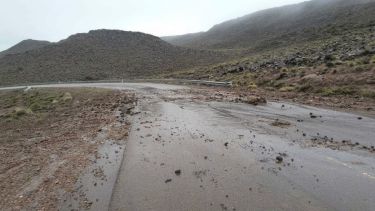Inundaciones en la Ruta 40 por la lluvia en Neuquén: la crecida de un arroyo impide el tránsito, piden circular con precaución