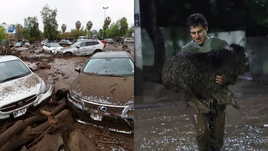 La tormenta presentó mucha caida de agua, granizo y fuertes vientos en la región metropolitana de Santiago de Chile.