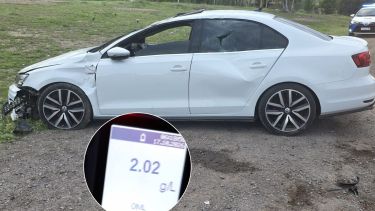 Choque y vuelco en la Ruta 7: manejaba con más de 2 gramos de alcohol en sangre