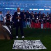 Imagen de La bandera de Malvinas volvió a escena durante la despedida de Messi