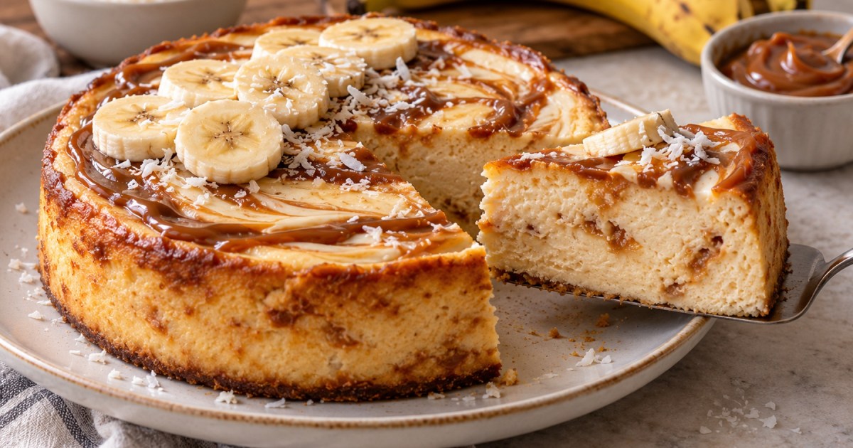 Receta de cheesecake de banana split sin azúcar y sin harinas