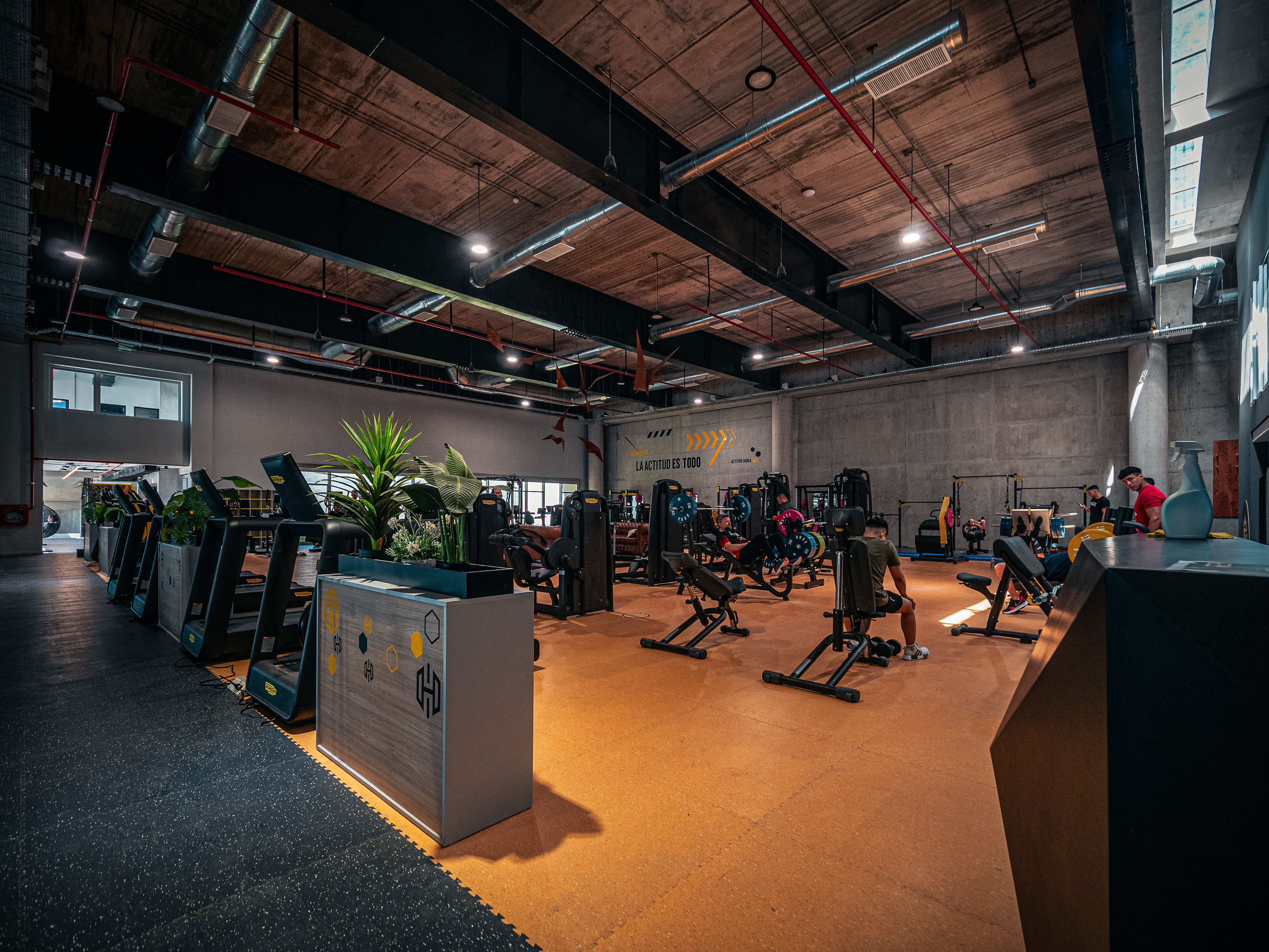 El sector de musculación concentra la mayor cantidad de alumnos del gimnasio.
