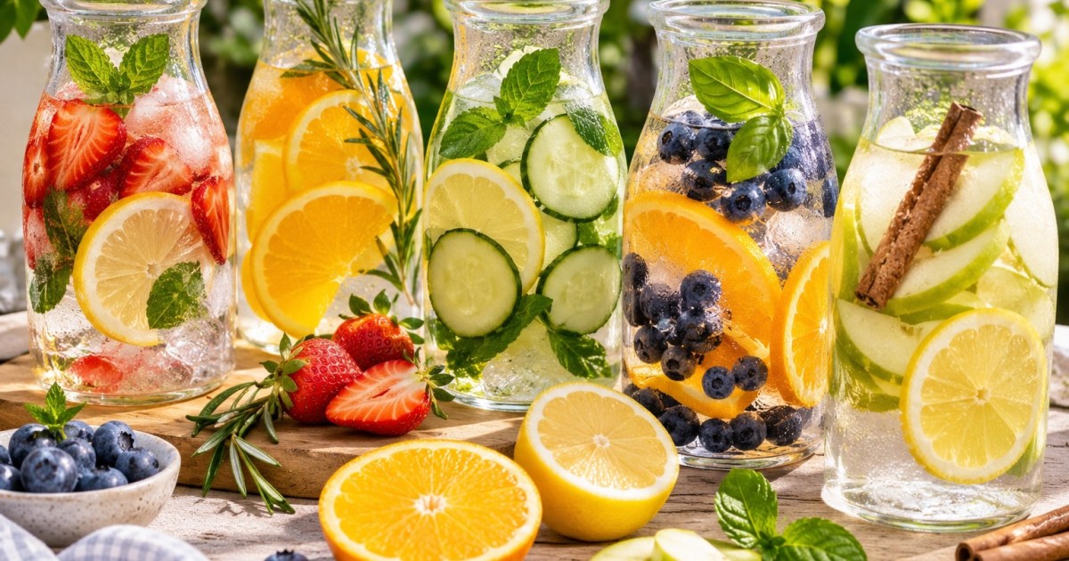 Recetas de aguas saborizadas caseras para hidratarse sin azúcar