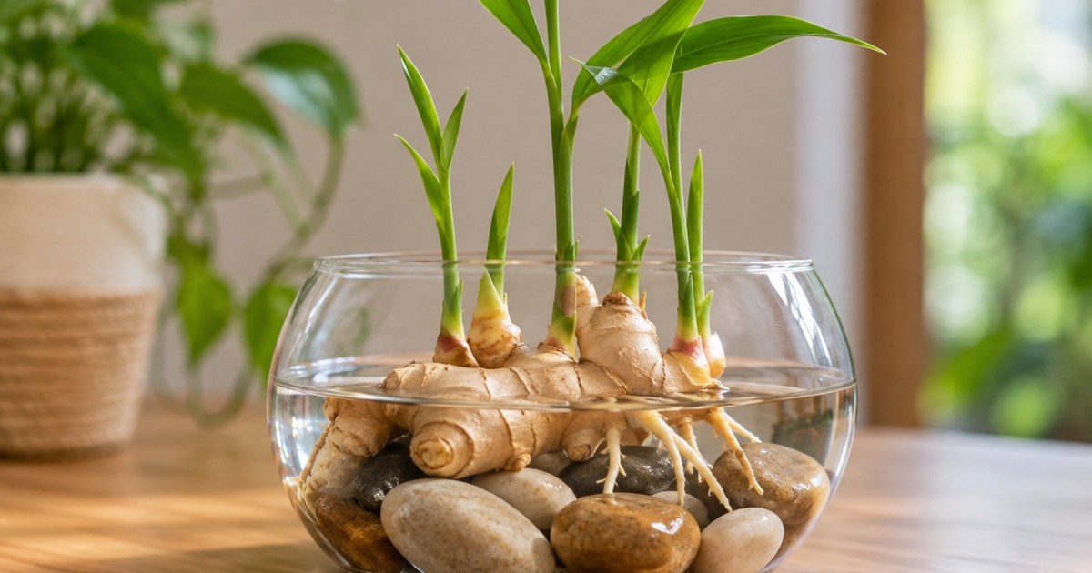 Cómo hacer una decoración natural con jengibre, piedras y agua