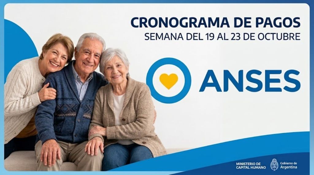 ANSES calendario de pagos del 19 al 23 de octubre 2026: qué DNI cobran jubilaciones, AUH y SUAF