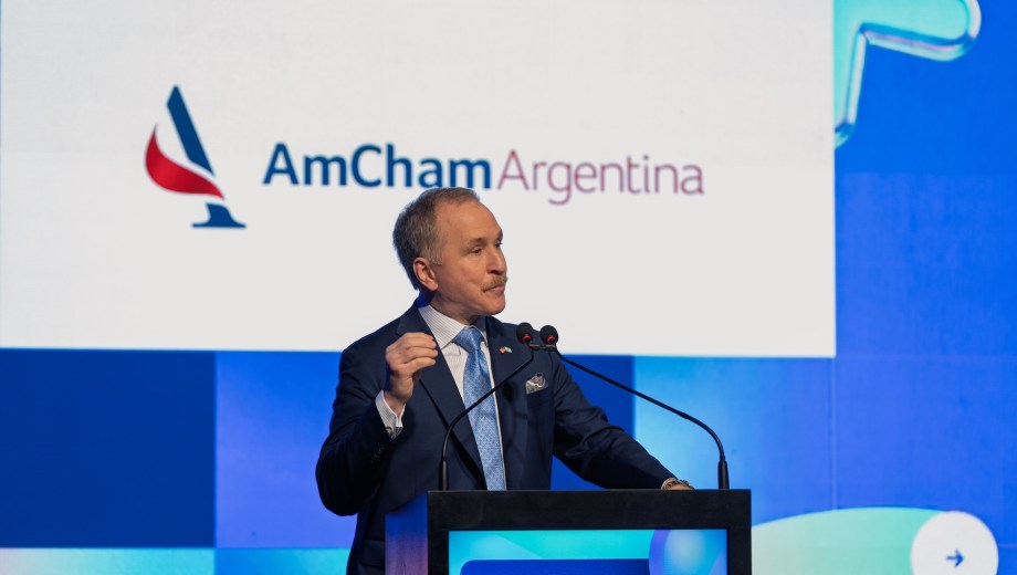 Peter Lamelas, embajador de Estados Unidos en la Argentina, durante la apertura del AmCham Forum Health en Buenos Aires. (Foto: Amcham)
