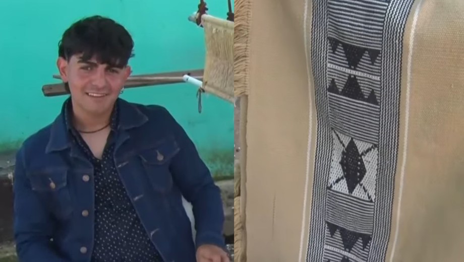Erick, un artesano de la comunidad indígena Unión, en Córdoba, dedicó ocho meses a confeccionar el poncho.