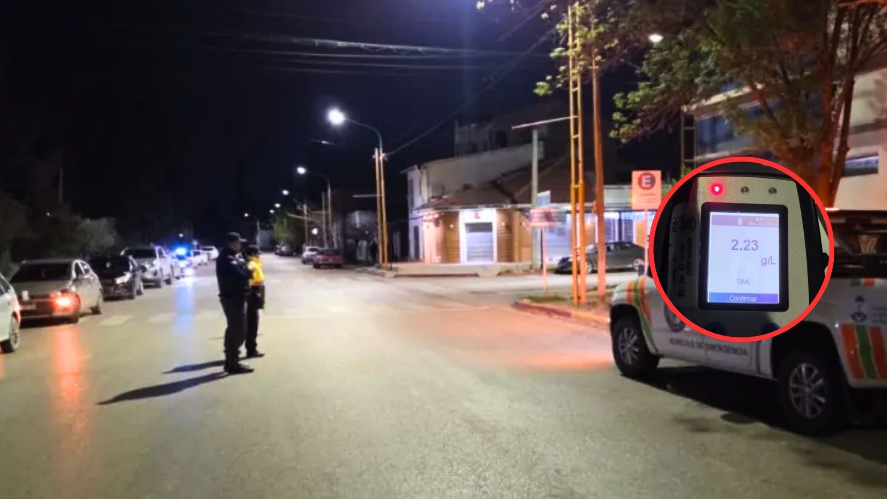 Controles de alcoholemia en Centenario: un conductor dio 2,23 g/l