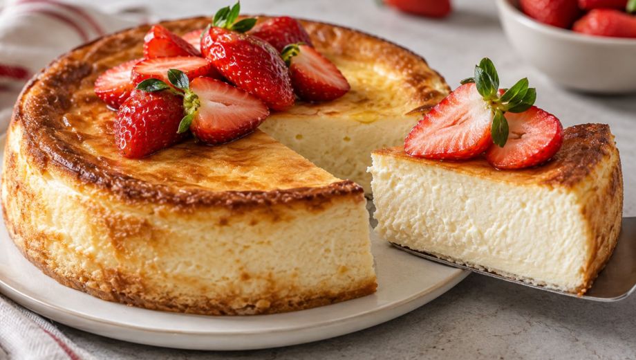 Cheesecake proteico, una versión cremosa y sencilla del clásico postre, ideal para disfrutar en el desayuno o la merienda. Foto ilustrativa.