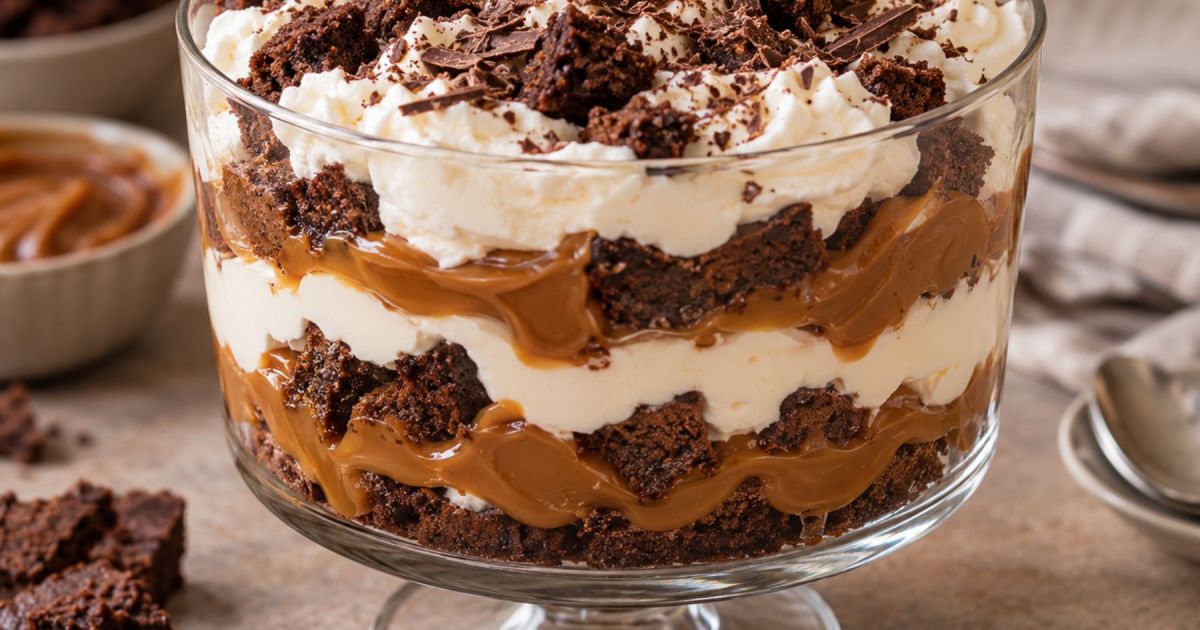 Triffle de dulce de leche y brownie: un postre fácil y delicioso