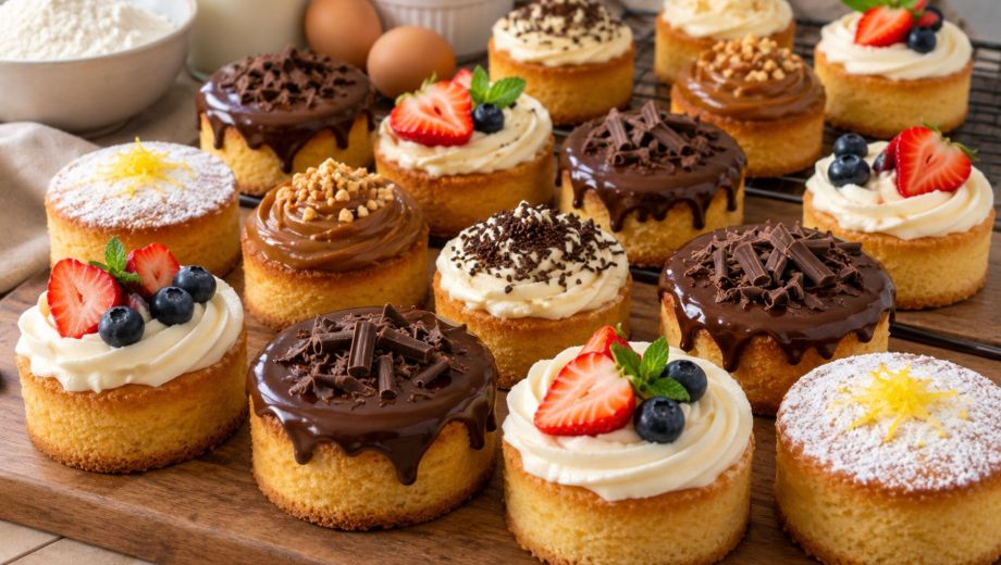 Mini tortas caseras con distintas opciones de decoración, una alternativa para quienes buscan iniciar un emprendimiento de pastelería desde casa. Foto ilustrativa.