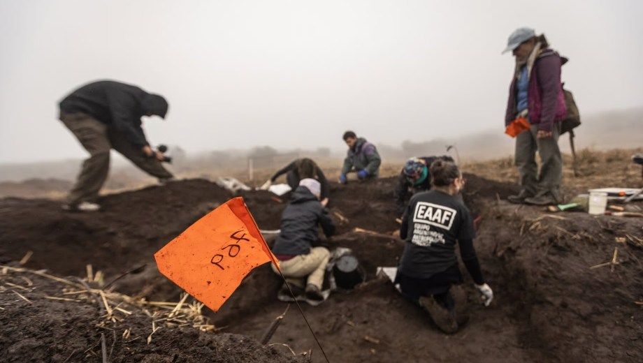 Integrantes del Equipo Argentino de Antropología Forense durante las excavaciones en el predio militar de La Calera. (Foto: EAAF)