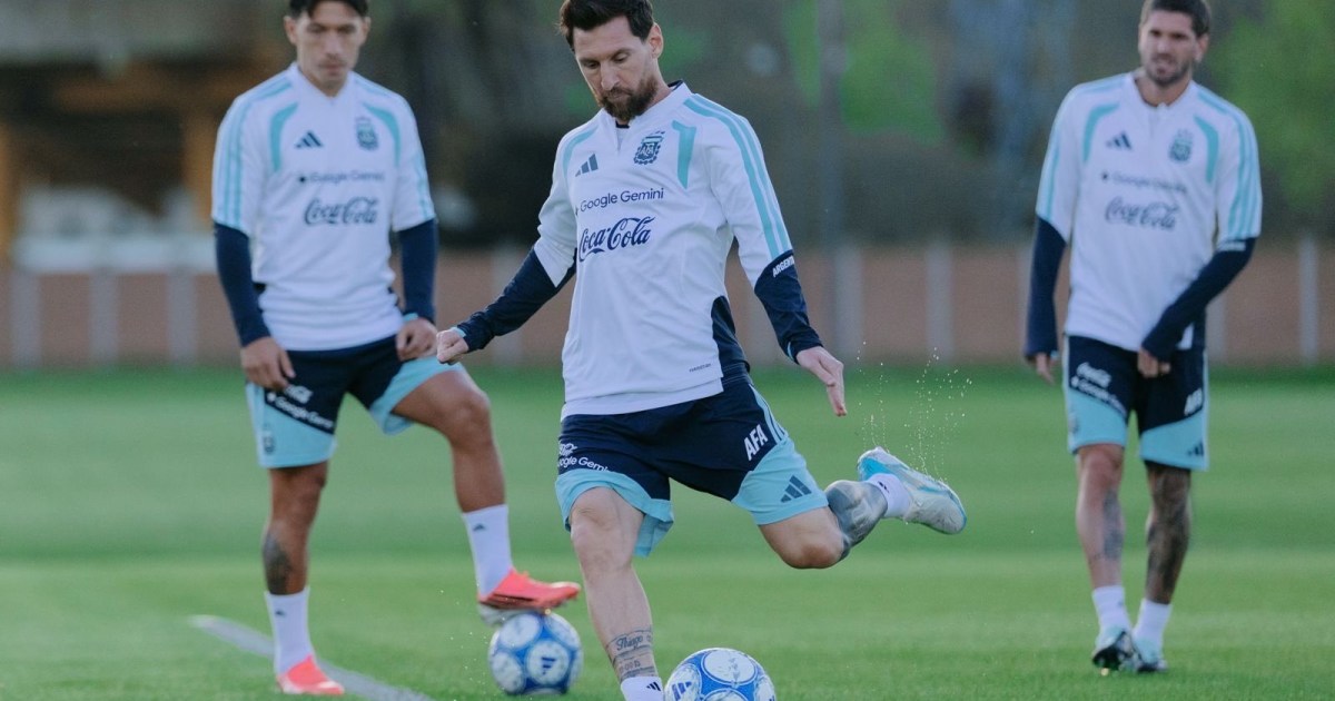 Lionel Messi se entrenó con la Selección Argentina en la previa de su despedida