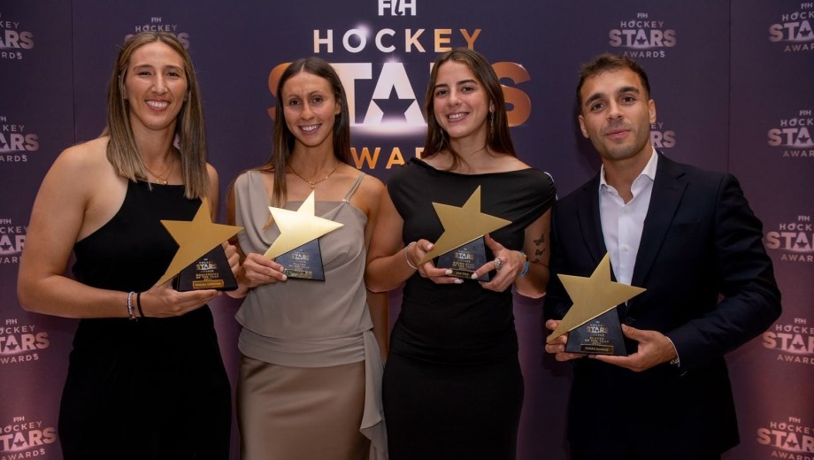 Sofía Cairo, Tomás Domene, Cristina Cosentino y Zoe Díaz fueron galardonados en los FIH Hockey Stars Awards 2026. 