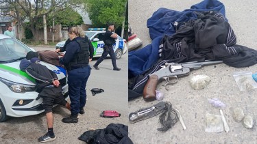 Roca: dos jóvenes fueron detenidos tras una persecución en moto con un arma y droga