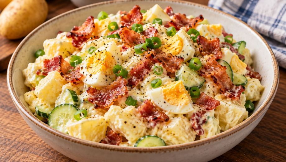 La ensalada japonesa de papa y huevo. Foto ilustrativa.