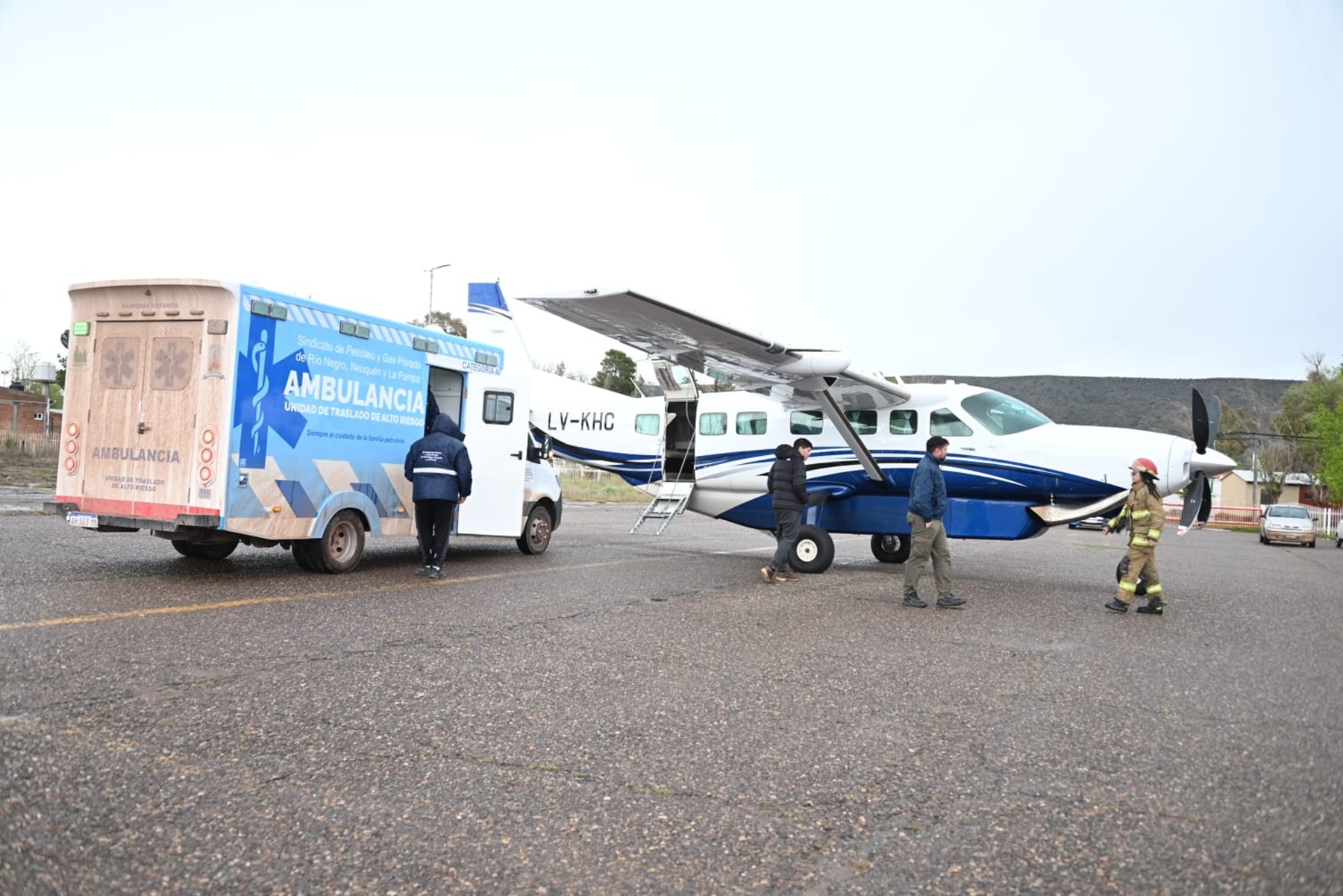 Evacuación aérea de pacientes en Rincón de los Sauces por temporal