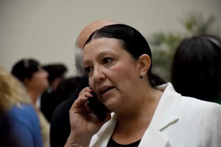 Soledad Martínez, ministra de Educación, destacó que la fuerte reducción de las licencias médicas permitió garantizar la continuidad pedagógica. Foto: Matias Subat. 