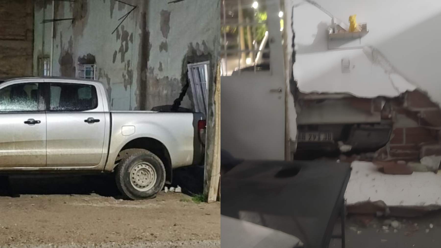 Un hombre destrozó el frente de su casa en Centenario con una Ford Ranger para echar a su hija