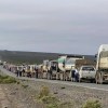 Imagen de Fuerte choque sobre la Ruta 151 en Río Negro este domingo 11: larga fila de vehículos cerca de Barda del Medio