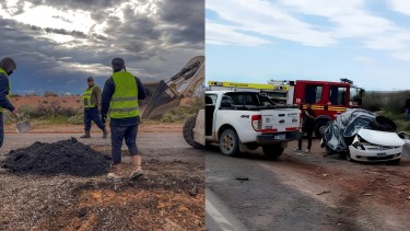 El municipio de Catriel hizo tareas de bacheo en la zona del choque fatal de la Ruta 151: «Necesita obras urgentes», advirtió