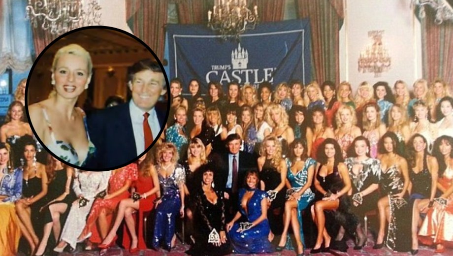 Beatrice Keul y Donald Trump en el Hotel Plaza durante las finales del certamen American Dream en 1993. 