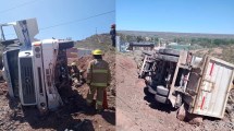 Imagen de Alarma en Ruta 7: un camión desbarrancó y volcó tras el desmoronamiento de un talud en Añelo este jueves