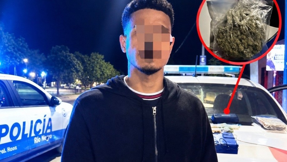 Es de Neuquen y lo atraparon en Roca con una mochila con marihuana, una balanza y efectivo