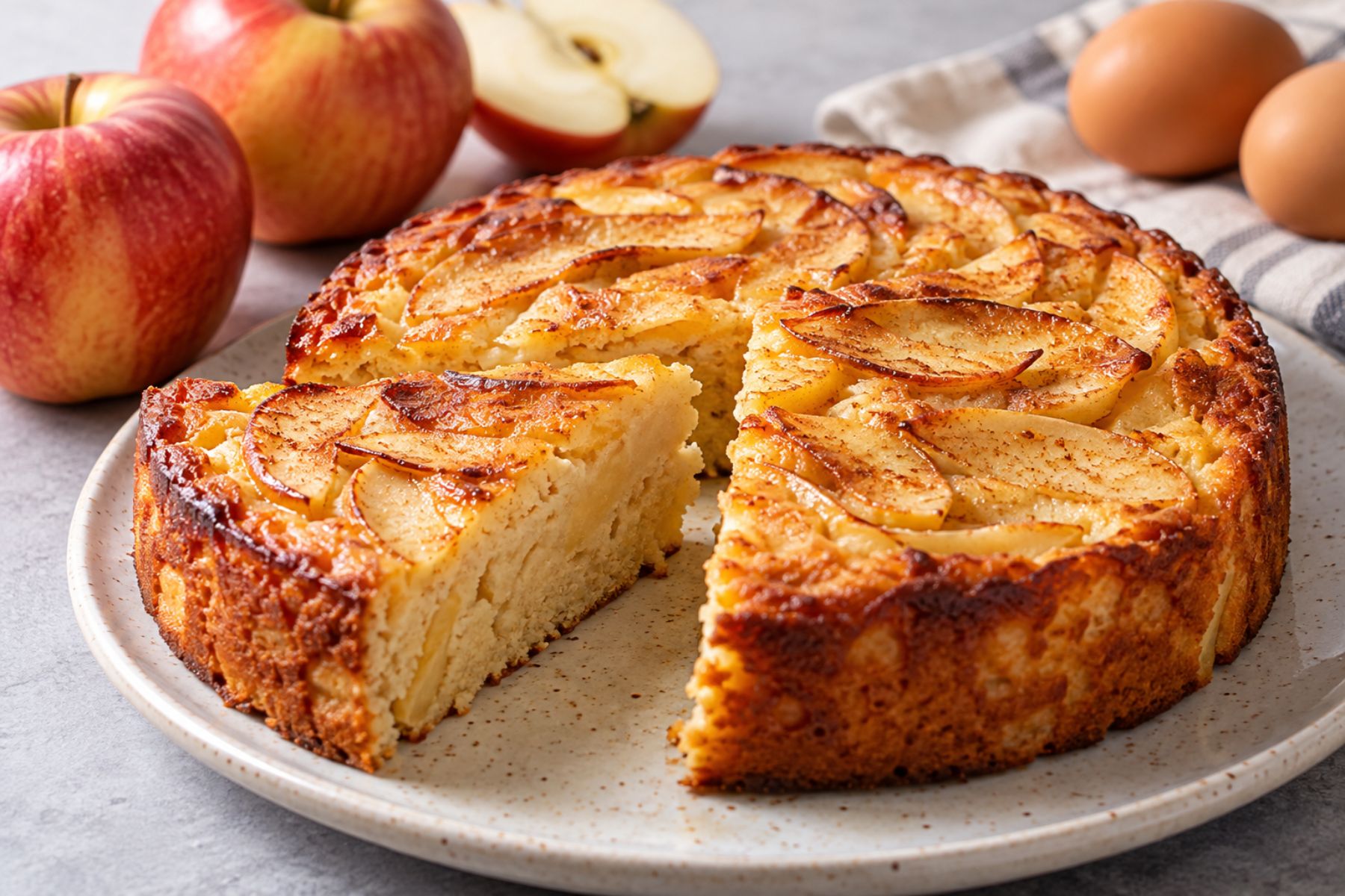 Receta de torta de manzana proteica sin harinas