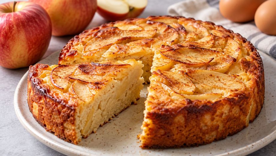 Torta de manzana proteica sin harinas: una receta fácil de tres ingredientes