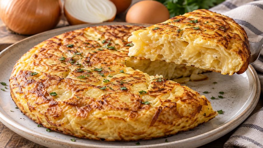 Con 1 cebolla y 2 huevos: cómo hacer una tortilla dorada y cremosa sin harina en pocos minutos
